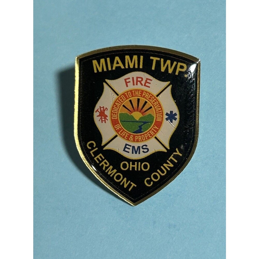 Miami TWP. Fire Fighter  EMS , Clermont County Ohio Logo Lapel Pin